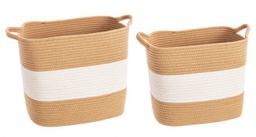 [B0411297] 2x Set2 Cesta Flow 2M Rett Naturale-Bianco