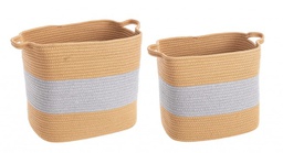 [B0411298] 2x Set2 Cesta Flow 2M Rett Naturale-Grigio
