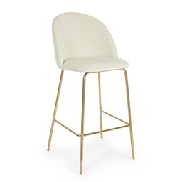 [B0734304] 2x Sgabello bar carry bianco in velluto stile atmosphere