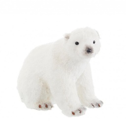 [B0936113] 3x Orso Alaska Seduto Bianco S 25,5x17x21h cm