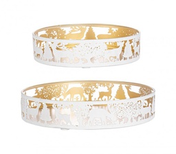 [B0971543] 3x Set2 Vassoio Alizee Bianco