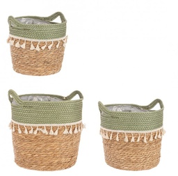 [B0411098] 3x Set3 Cesta 2M Bridget To Verde-Naturale