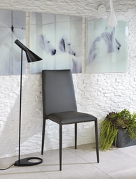 [OM/124/G] 4x Sedia in similpelle grigio scuro 40x496h cm
