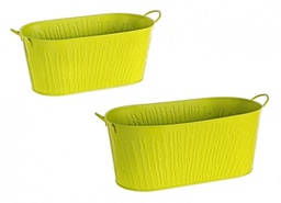 [B0502811] 4x Set2 C.Vaso Corteccia C-Manico Ov Verde