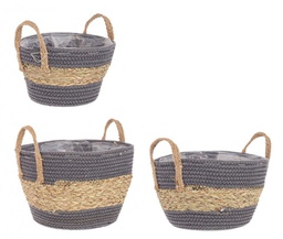 [B0411102] 4x Set3 Cesta 2M Alyce To Grigio-Naturale