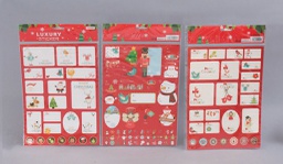 [1932512] 50 Adesivi Chiudipacco Carta Su Cartella Cm.21X35 Modelli Assortitoi decorazione di Natale