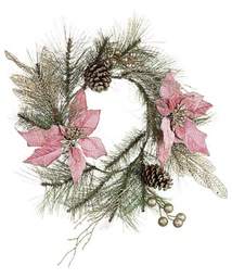 [B0932854] 6x Corona Annabel Poinsettia Rosa D40