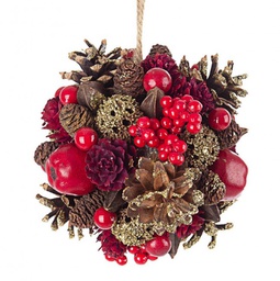 [B0933794] 6x Decorazione Sferica Adalia Rosso D140