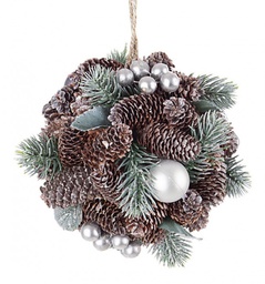 [B0933817] 6x Decorazione Sferica Astrid Argento  D140