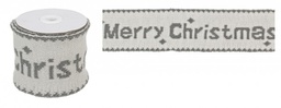 [B0916405] 6x Nastro Merry Grigio Doubleface