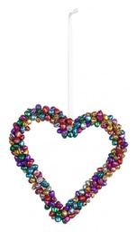 [B0933301] 6x Pendaglio Arlecchino Cuore Multicolour