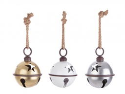 [B0933729] 6x Pendaglio Merry Star Bell Met M Ass3