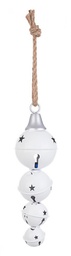 [B0933727] 8x Pendaglio 4F Bell Met Lucido Bianco