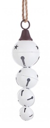 [B0933733] 8x Pendaglio 4F Merry Star Bell Met Bianco