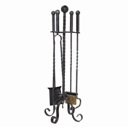 [V6419780000] Accessori camino metallo twister 4 pezzi su base cm27h75