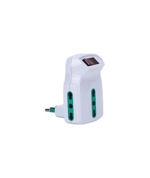 [2001806] Adattatore triplo FME bianco con interruttore termico 10A &amp;gt; 10/16A 2P+T