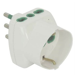 [2007794] Adattatore triplo bipasso + schuko FME bianco 2P+T