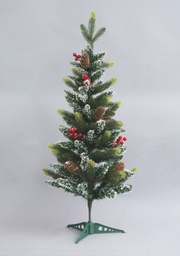 [19977387] Alberino Pvc Cm.90 Nevato C/Bacche Rosse E Pigne decorazione di Natale