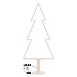 [20100278] Albero Abete H170cm SMART RGBWW DLW Legno Sbiancato Luci di Natale